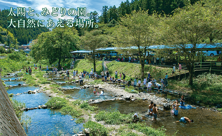 太陽と、みどりの園。大自然にあえる場所。日の出町自然休養村　さかな園公式WEBサイト　トップスライド画像
